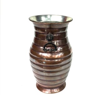 Shark Anatolia Sümbüllü Bakır Kulplu Vazo Oksit - 3