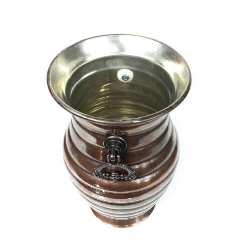 Shark Anatolia Sümbüllü Bakır Kulplu Vazo Oksit - 5