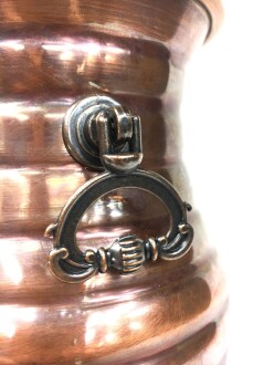 Shark Anatolia Sümbüllü Bakır Kulplu Vazo Oksit - 7