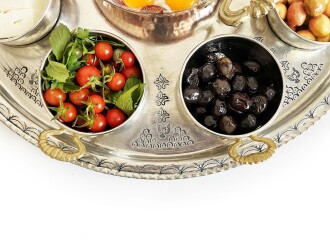 Shark Anatolia Tepsili Kahvaltı Sunum Seti, Bakır Sahan 16 cm Kalın Taban 8 Parça Kulplu Bakır Kase - 9