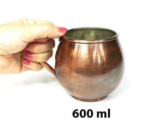 Shark Anatolia Terra Antik Bakır Kupa Bardak Mug Oksit - 4