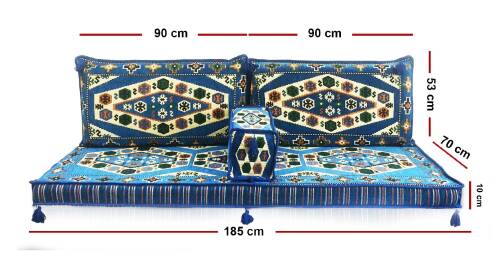 Shark Anatolia Yörük İkili Sedir Takımı Mavi - 4
