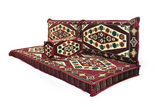 Shark Anatolia Yörük Şark Köşesi İkili Sedir Takımı Bordo - 2