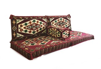 Shark Anatolia Yörük Şark Köşesi İkili Sedir Takımı Bordo - 3