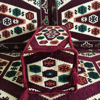 Shark Anatolia Yörük Şark Köşesi İkili Sedir Takımı Bordo - 6