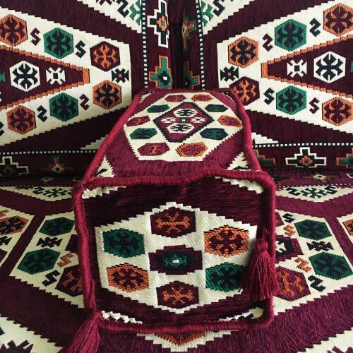 Shark Anatolia Yörük Şark Köşesi İkili Sedir Takımı Bordo - 6