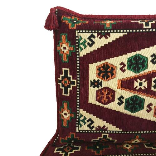 Shark Anatolia Yörük Şark Köşesi İkili Sedir Takımı Bordo - 7