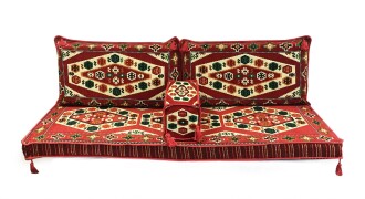 Shark Anatolian Nomad Oriental Corner Double Floor Seating Set Red
