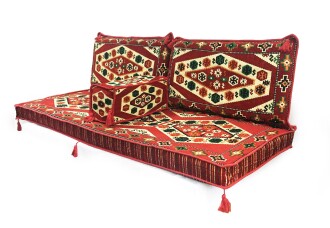 Shark Anatolia Yörük Şark Köşesi İkili Sedir Takımı Kırmızı - 2