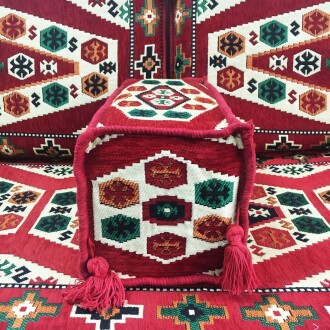 Shark Anatolia Yörük Şark Köşesi İkili Sedir Takımı Kırmızı - 6