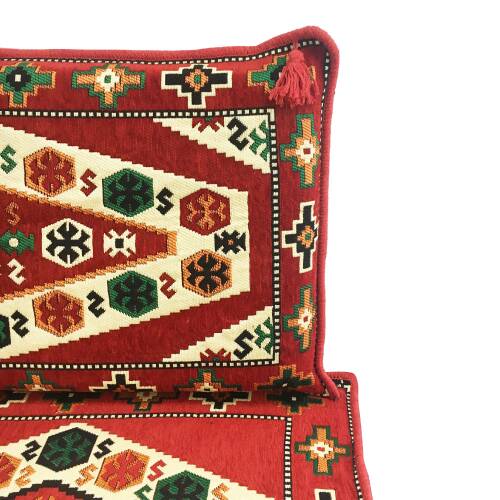 Shark Anatolia Yörük Şark Köşesi İkili Sedir Takımı Kırmızı - 7