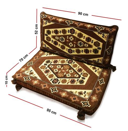 Shark Anatolia Yörük Şark Köşesi Tek Kişilik Sedir Takımı Kahve - 4