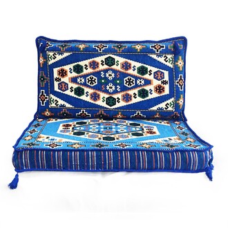 Shark Anatolian Nomad Oriental Corner Single Floor Seating Set Blue