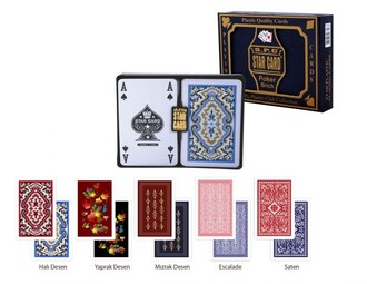 Star Oyun - Plastic Card Deck 2 Sets 104 Cards A-K-Q-J