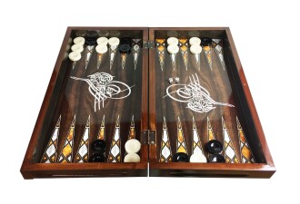 Star Antik Osmanlı Tuğrası Tavla Takımı - 2