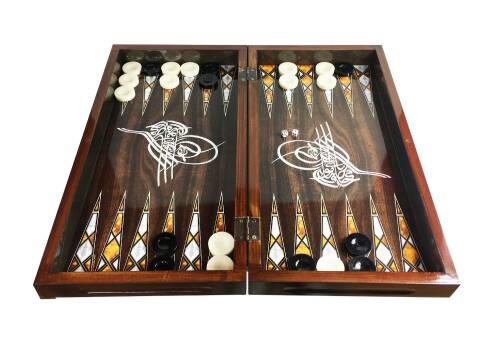 Star Antik Osmanlı Tuğrası Tavla Takımı - 2