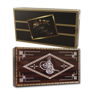 Star Antik Osmanlı Tuğrası Tavla Takımı - 7