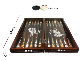 Star Antik Osmanlı Tuğrası Tavla Takımı - 8