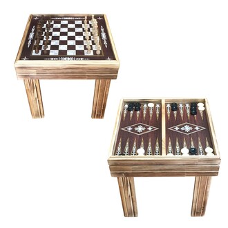 Star Oyun - Star Walnut Chess and Backgammon Table