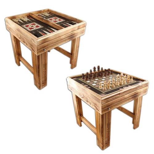 Star Ayaklı Sedefli Tavla ve Satranç Masası Seti - 1