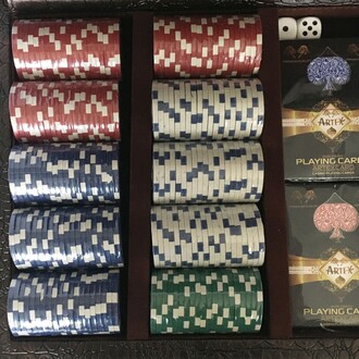 Star Deri Çantalı Lüks Poker Çipi 300'lük - Thumbnail