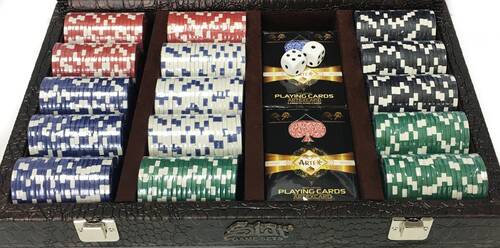 Star Deri Çantalı Lüks Poker Çipi 300'lük