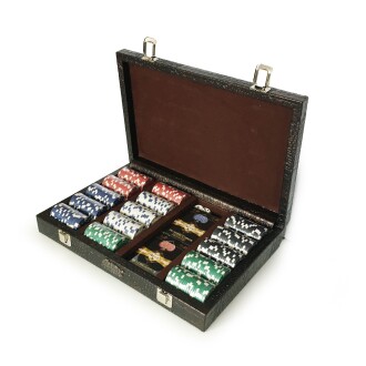 Professional Poker Chips Casino Style 300 with Leather Case