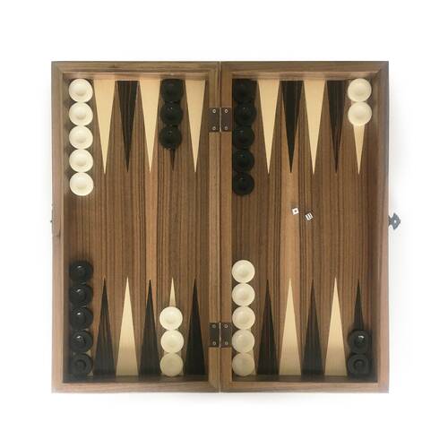 Aegean Massive Veneer Backgammon + Chess Set Large 50 cm - 19.6&quot; - 2