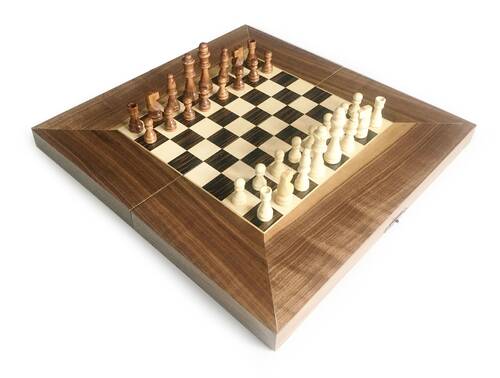 Aegean Massive Veneer Backgammon + Chess Set Large 50 cm - 19.6&quot; - 3