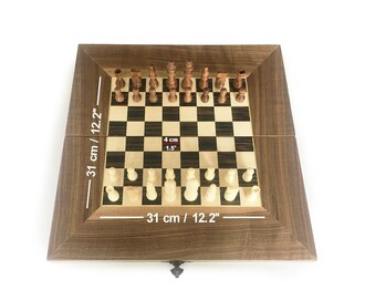 Aegean Massive Veneer Backgammon + Chess Set Large 50 cm - 19.6&quot; - 5