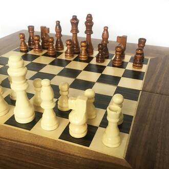 Aegean Massive Veneer Backgammon + Chess Set Large 50 cm - 19.6&quot; - 8