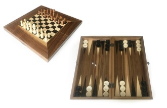 Aegean Massive Veneer Backgammon + Chess Set Large 50 cm - 19.6"