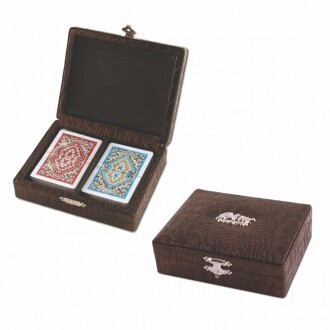 Star Elite Plastic Playing Cards with Wooden Box 2 Decks