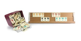 Star Gold Wooden Rummi Tile Okey Game Set