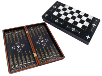 Star Enamel Antique Polyester Backgammon Set