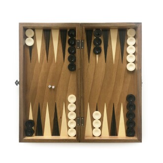 Carved Walnut Backgammon Set