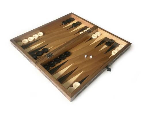 Star Oymalı Masif Ceviz Tavla - 5