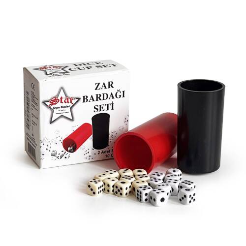 Star Oyun Zar Atma Kutusu 2'li Plastik ve 10 Çift Zar - 1