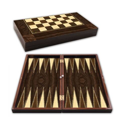Star Polyester Walnut Backgammon Set Big