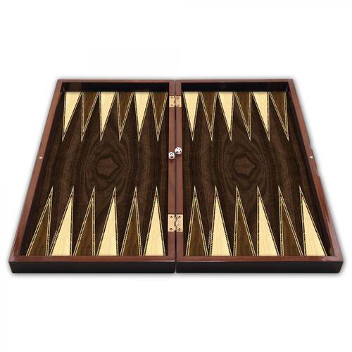 Star Polyester Walnut Backgammon Set Big