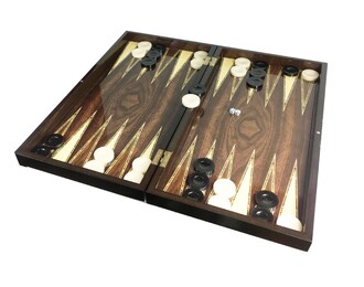 Star Polyester Walnut Backgammon Set Big - Thumbnail