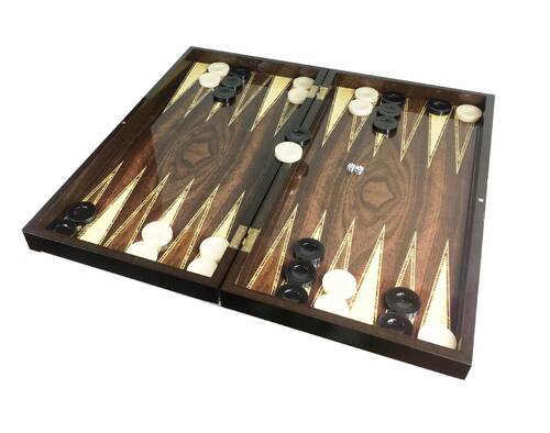 Star Polyester Walnut Backgammon Set Big