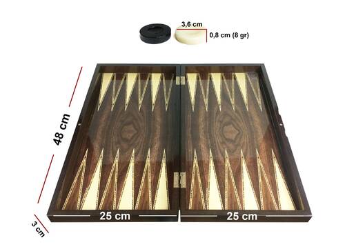 Star Polyester Walnut Backgammon Set Big