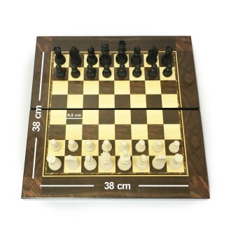 Star Polyester Ceviz Tavla ve Satranç Büyük Boy - 3