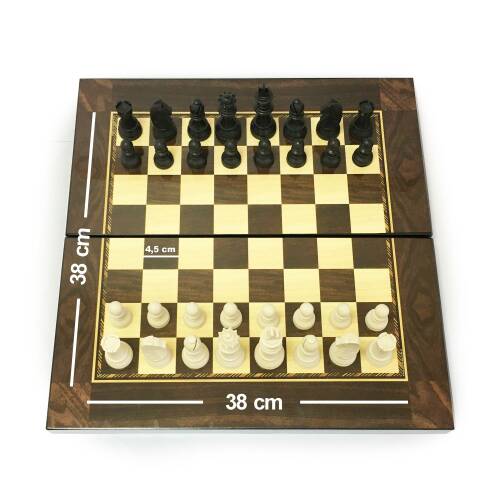 Star Polyester Ceviz Tavla ve Satranç Büyük Boy - 3