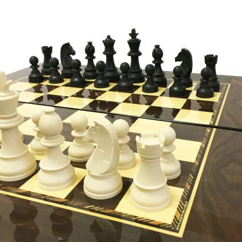 Star Polyester Ceviz Tavla ve Satranç Büyük Boy - 7