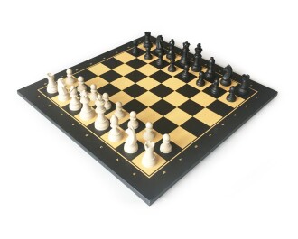 Chess Set Polyester 54x54cm (21.2"x21.2") Black