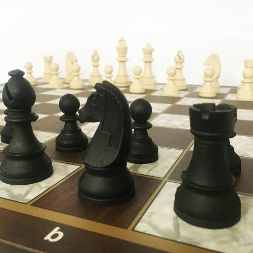 Star Polyester Kaplama Sedef Satranç Takımı 54X54 cm - 7