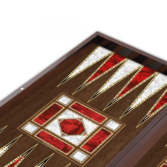Star Polyester Pearl Backgammon Set Big - Thumbnail