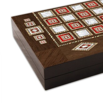 Star Polyester Pearl Backgammon Set Big - Thumbnail
